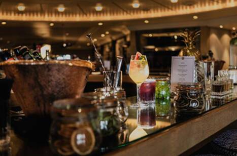 Two drinks on a bar