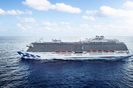 Panoramic image of Regal Princess, Princess Cruises, at sea