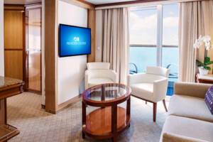 Penthouse Suite With Balcony, living area (S4), Royal Princess, Princess Cruises