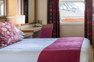 Outside (Part Obstructed View) Bedroom, Azura, P&O Cruises (Image based on an Obstructed View cabin, configuration may differ)