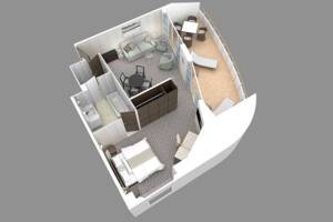 Club Ocean Suite Floor plan on Azamara Pursuit