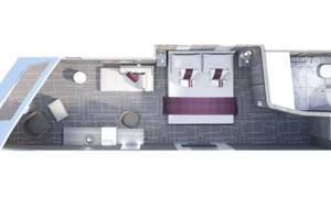 Deluxe Ocean View floor plan, Celebrity Apex