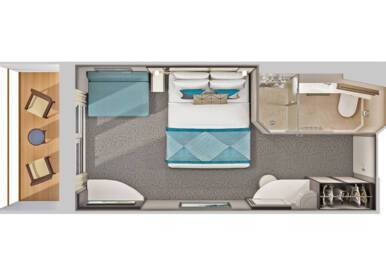Sail Away Balcony Stateroom floor plan, Norwegian Jewel