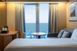 Single Balcony Bedroom, Arcadia, P&O Cruises - Image based on a Deluxe Balcony, configuration may differ