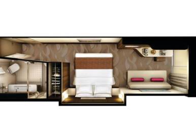 Sail Away Club Balcony Suite floor plan, Norwegian Escape