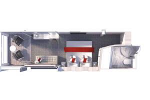 Edge Stateroom with Infinite Veranda Floor Plan