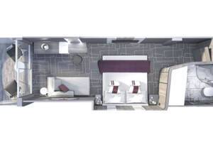 Deluxe Porthole with Veranda Stateroom floor plan, Celebrity Apex