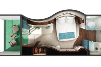 Family Balcony Stateroom floor plan, Norwegian Epic