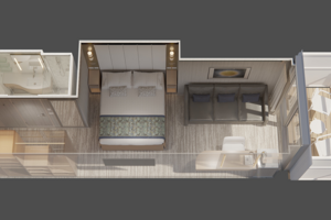 Cove Balcony Stateroom Floorplan, Sun Princess, Princess Cruises