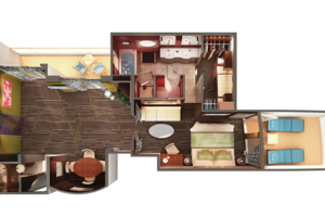 Deluxe Owner's Suite Floor plan, Norwegian Dawn
