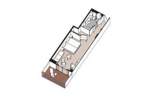 Deluxe Veranda floor plan, Seven Seas Voyager