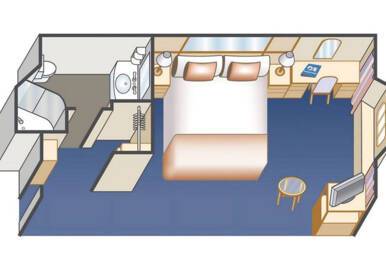 Oceanview Stateroom Floorplan, Emerald Princess