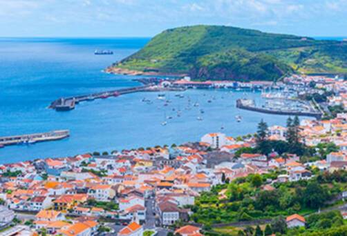 An aerial view of Horta