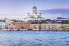 Helsinki skyline at sunset