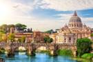 View of Rome's St Peter's Cathedral from the river