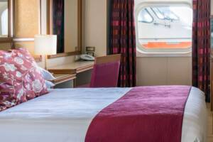 Outside (Part Obstructed View) Bedroom, Azura, P&O Cruises (Image based on an Obstructed View cabin, configuration may differ)