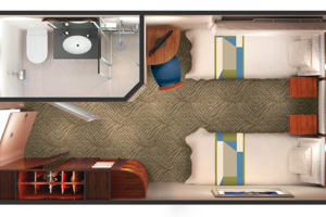 Inside Stateroom Floor plan, Norwegian Dawn