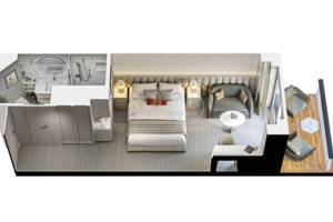 Veranda Stateroom Floor Plan, Vista, Oceania