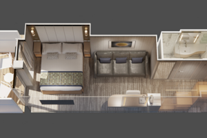 Premium Deluxe Balcony Stateroom Floorplan, Star Princess, Princess Cruises