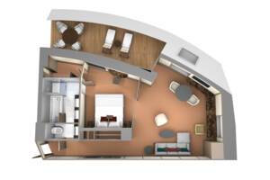 Owners Suite, Floor Plan, Seabourn Pursuit