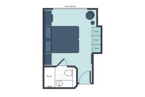 French Balcony Floor Plan, S.S. La Venezia, Uniworld