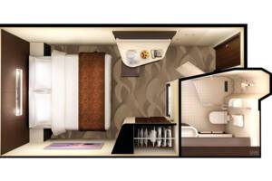Inside Stateroom floor plan, Norwegian Escape