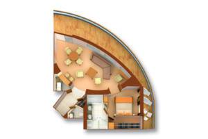 Owners Suite (O2) Deck 8 Suites Floor Plan (Suite 731 floor plan differs), Seabourn Sojourn