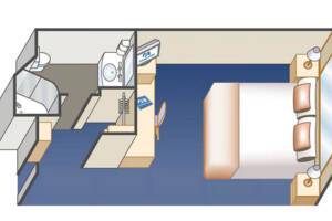 Interior Stateroom Floorplan, Caribbean Princess, Princess Cruises
