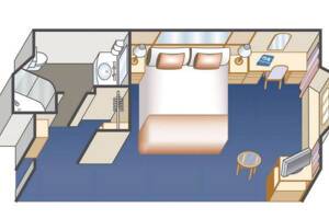 Oceanview Stateroom Floorplan, Ruby Princess, Princess Cruises