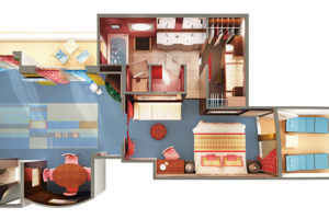 Deluxe Owner's Suite with Two Balconies Floorplan, Norwegian Star