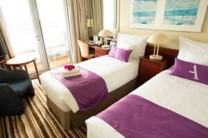 Balcony Cabin Bedroom, Ambition, Ambassador Cruise Line