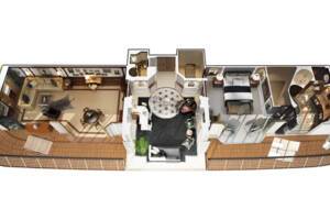 Owner's Suite Floor Plan, Riviera, Oceania Cruises