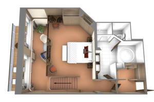 Wintergarden Suite upper floor plan, Seabourn Pursuit