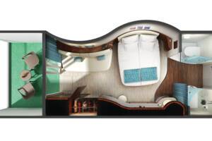Family Balcony Stateroom floor plan, Norwegian Epic