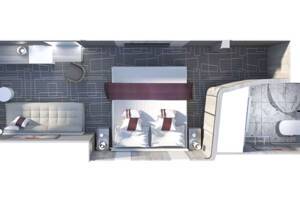 Prime Ocean View Stateroom floor plan, Celebrity Edge