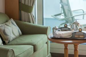 Single Balcony Living Area, Aurora, P&O Cruises - Image based on a Balcony cabin, configuration may differ