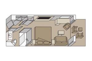 Verandah Stateroom Floorplan, Koningsdam