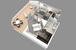 Club World Owners Suite Floorplan on Azamara Onward