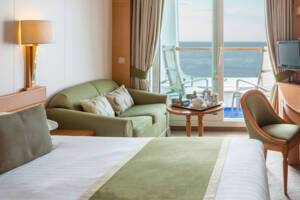 Single Balcony Bedroom, Aurora, P&O Cruises - Image based on a Balcony cabin, configuration may differ
