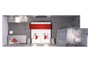 Deluxe Inside Stateroom, Floor Plan, Celebrity Beyond. Celebrity Cruises