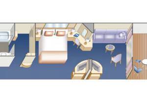 Mini Suite Floorplan, Diamond Princess, Princess Cruises