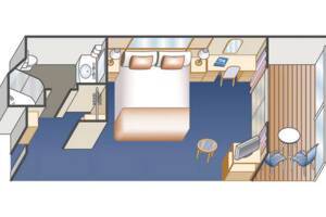 Balcony Stateroom Floorplan, Diamond Princess, Princess Cruises