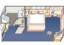 Oceanview Stateroom Floorplan, Grand Princess, Princess Cruises