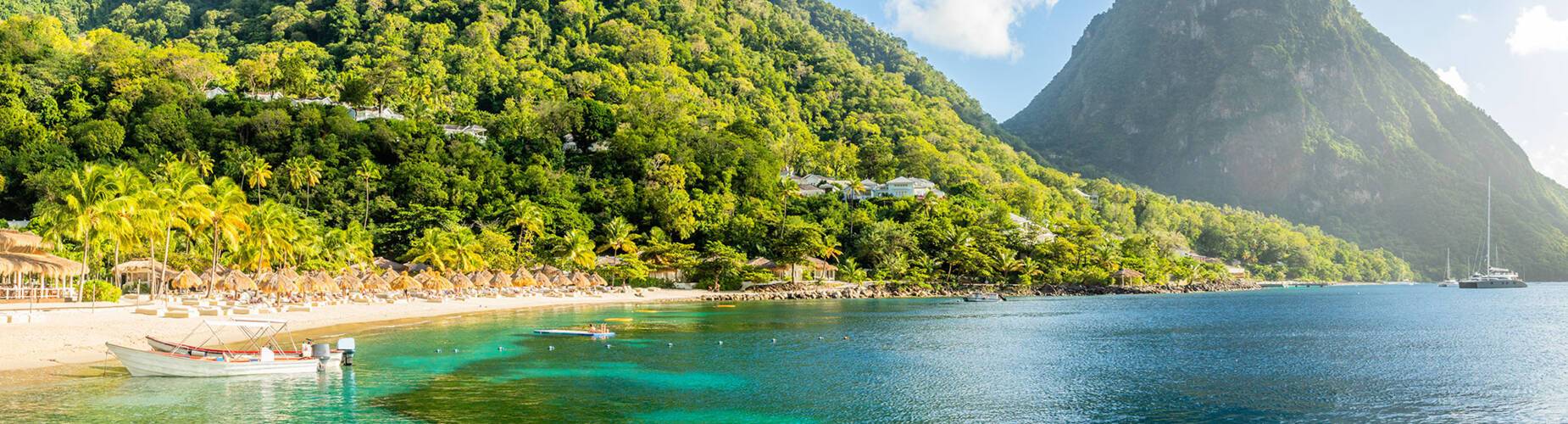A panoramic view of Saint Lucia